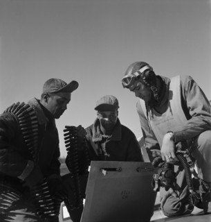 Tuskegee airmen Roscoe C. Brown, Marcellus G. Smith, and Benjamin O. Davis, Ramitelli, Italy, March 1945 1945