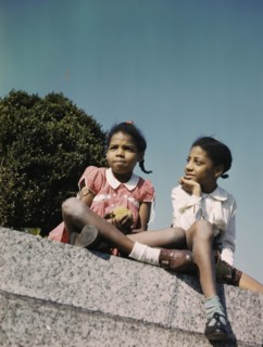Two African American Young Girls in a Washington Park 1944