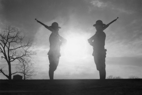 Army Sentinels at Sunset 1919
