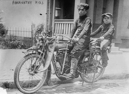 Two Children on a Motorcycle 1912