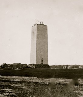 Uncompleted Washington Monument as a result of the Civil War 1864