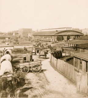 View of railroad depot and surroundings, Atlanta, Ga. 1864