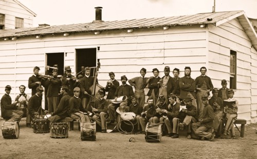 Washington, D.C. Drum Corps of 10th Veteran Reserve Corps at leisure 1865