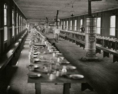 Washington, D.C. Mess hall at Harewood Hospital, heated by elaborate stoves