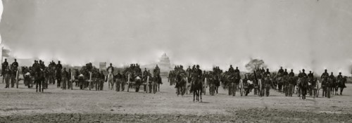 Washington, District of Columbia. 17th New York Independent Battery Light Artillery on review 1863