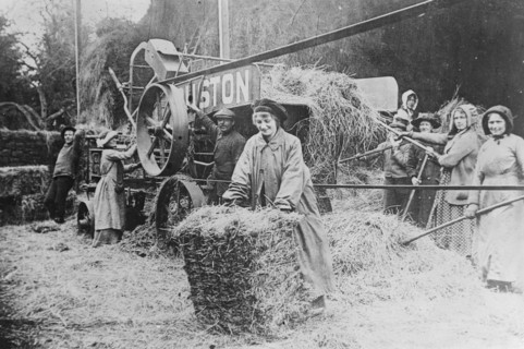 Women Baling Hay in England