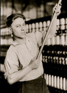 Young Boy working in silk mill 1924