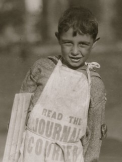 Young newsboy in Hartford, Conn. August 26, 1924.  1924