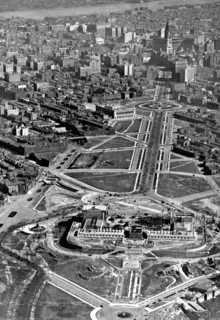 Aerial of the Art Museum Construction, Philadelphia, PA
