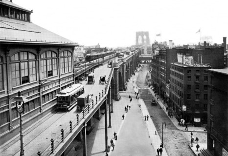 Brooklyn Bridge Approach from Manhattan 1899