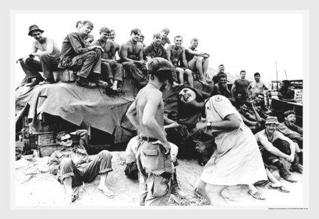 Red Cross Worker in Vietnam with Soldiers 1970