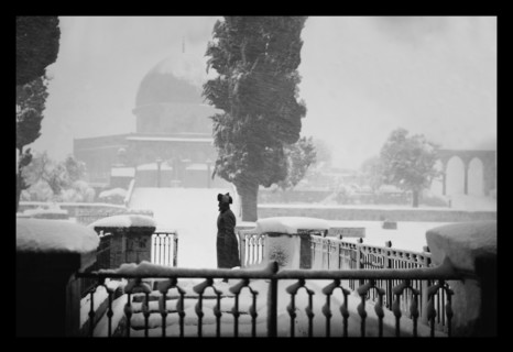 Mosque of Omar during a Snowy Winter