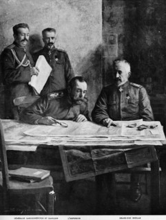 Tsar Nicolas II at the headquarters of the Grand Duke Nicolas. General Ianouchkévitch and Daniloff The Emperor Grand Duke Nicolas. 1914
