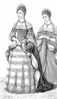 French vintage clothes XVI century King France Luis kingdom XIV Marie Francoise De Bourbon