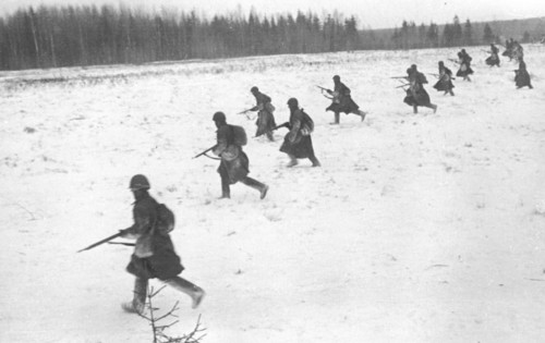 world war ll, the central front, january 1943: red army men attack the enemies center of resistance.