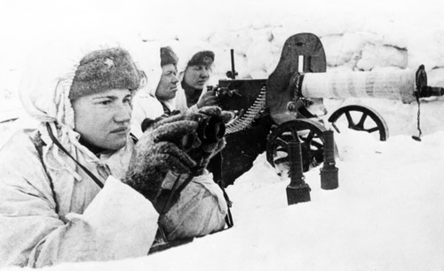Since the outbreak of the war, jr, lieutenant vera minayeva (left) commands a machine gun platoon, gallantly fights german fascist invaders, she was in enemy encirclement and twice escaped from german...