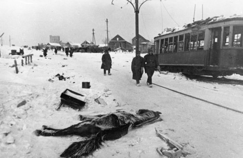 World war 2, a street in liberated stalingrad, february 1943.