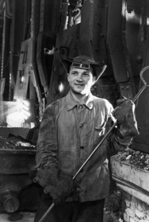 Stakhanov peace watch, y, motorov, steel melter of the sickle and hammer mill in moscow, ussr, 1950.