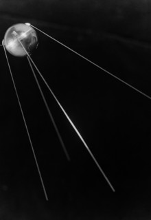 Sputnik 1, the first artificial earth satellite, launched by the soviet union on october 4, 1957.