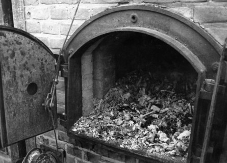 Camp of annihilation - one of the furnaces full of incinerated human remains.