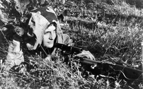 Lyudmila pavlichenko, 26 year old russian guerrilla sniper who has killed 309 germans, for which she was made a senior lieutenant and given the order of lenin, a former historian, she participated in ...