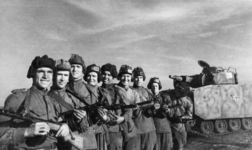 World war 2, july 1943, the orel-kursk direction, a group of scouts under the direction of captain zakrevsky (left) captured a german tank in full order with important documents.