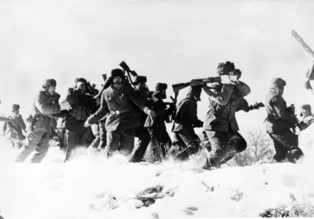 Red chinese soldiers during 'provocation' in the area of damansky island on the soviet/chinese border, jan, 1969, prelude to march 2, 1969 incident.
