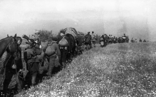 World war 2, a partisan detachment on the march, october 1943.