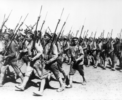 Worker and peasant soldiers of the red army in 1920 during the civil war.