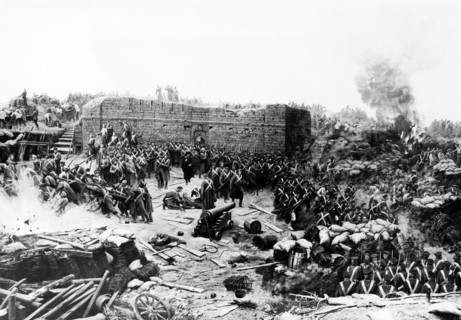 Crimean war (1853-1856), defense of sevastopol, a section of the panoramic painting.