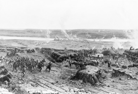 Crimean war (1853-1856), defense of sevastopol, a section of the panoramic painting.