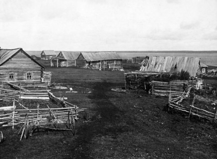 A general view of kurejka (1939) in the turukhansk district of the krasnoyarsk territory, where joseph stalin was exiled by the tsarist government 1913 - 1917.