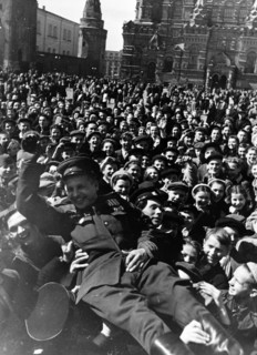 World war 2, victory celebrations in red square, may 9, 1945.