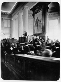 Chairman s, muromtsev, a member of the constitutional-democratic party, speaking at a sitting of the first state duma (russian parliament) in 1906.