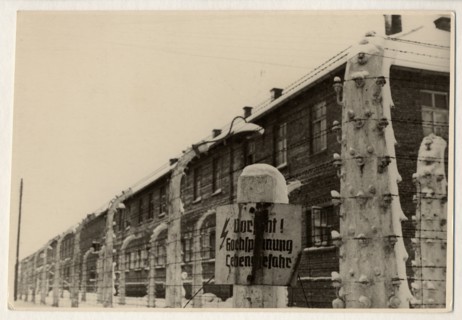 Photo-series on the hitlerite death camp in oswiecim,  segregated from the world by the barbed wire, hundreds of thousands of people met excruciating death in the camp,  in the these huge brick blocks...