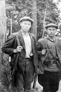 Members of a guerrilla detachment which successfully operates in nazi rear.
