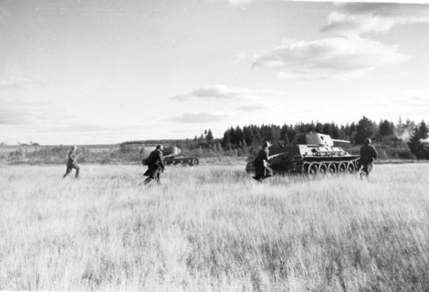 world war ll: soviet tanks and infantry, october 1941.