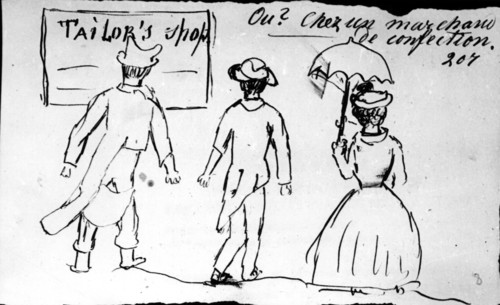 Russian author leo tolstoy's drawing for jules verne's 'around the world in 80 days' .