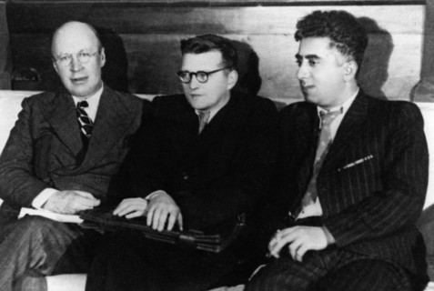 Soviet composers (l to r), sergei prokofiev, dmitri shostakovich, and aram khachaturian.