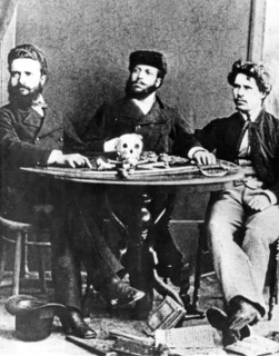 Bulgarian revolutionaries, christo botev, nikola slavkov and ivan drussov in bucharest in 1875.
