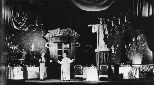 The bed bug' by vladimir mayakovsky, act 1, 1929 production by v, meyerhold at the meyerhold gostheatr (state theater),  moscow, ussr.