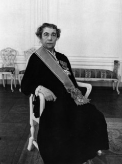 The first soviet ambassador to norway, alexandra kollontai, at the norwegian embassy after being awarded the order of saint olaf, june 10, 1946.