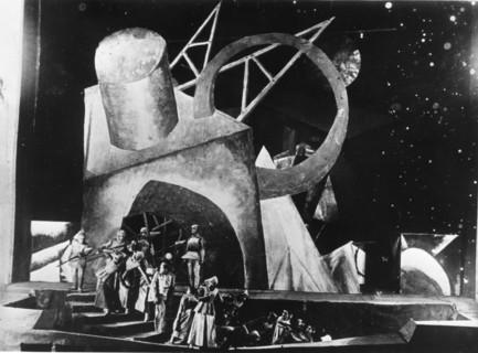 Les soirs' by emile verhaeren, staged by v, meyerhold and bebutov at the first rsfsr theatre, art director: v, dmitriev, premiered november 7, 1920, ussr.