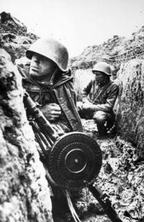 world war ll: soldiers in the trenches of the leningrad front before an offensive.