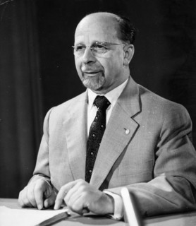 Walter ulbricht, state council chairman and first secretary of the central committee of the socialist unity party (sed), during his significant speech on the peace policy of the gdr on gdr television ...