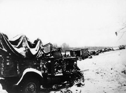 Battle of moscow, 1941, materiel abandoned by the german army during their retreat along the volokolamsk highway.