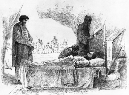 Prince of kiev, yaroslav the wise, on his deathbed, 11th century.