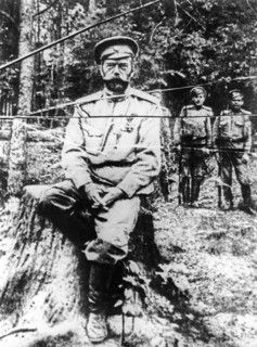 Tsar nicholas ll, imprisoned by the provisional government at tsarskoye selo, during a walk, 1917.