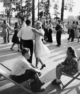Soviet health spa, the dancing pavillion at the ivanovo textile workers' rest home, september 1949.