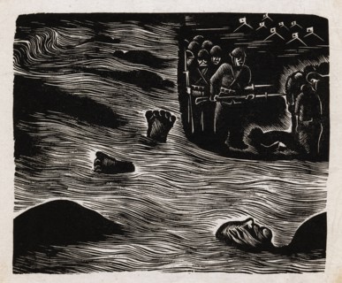 The end of the collaborators', a chinese woodblock print.
